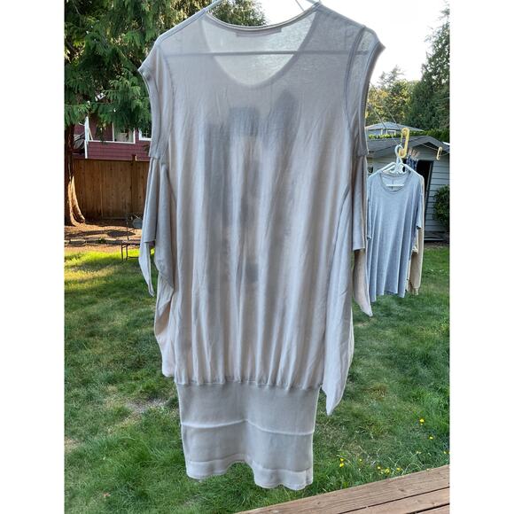 Babylon Collection Womens Taupe Skull Sequin Cotton/Silk Short Sleeve Shirt SZ M - Picture 7 of 8